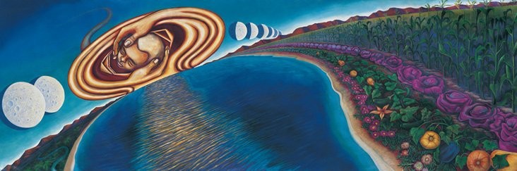 World Wall: A Vision of the Future Without Fear 1986-2003, Non-Violent Resistance, Panel 10ft. x 30ft. Acrylic on canvas by Judy Baca